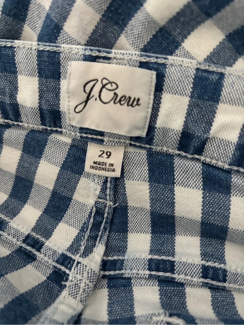 J Crew gingham jeans